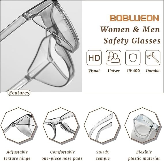 Safety Glasses anti Fog Clear Blue Light Blocking Eye Protection Nurse Goggles f