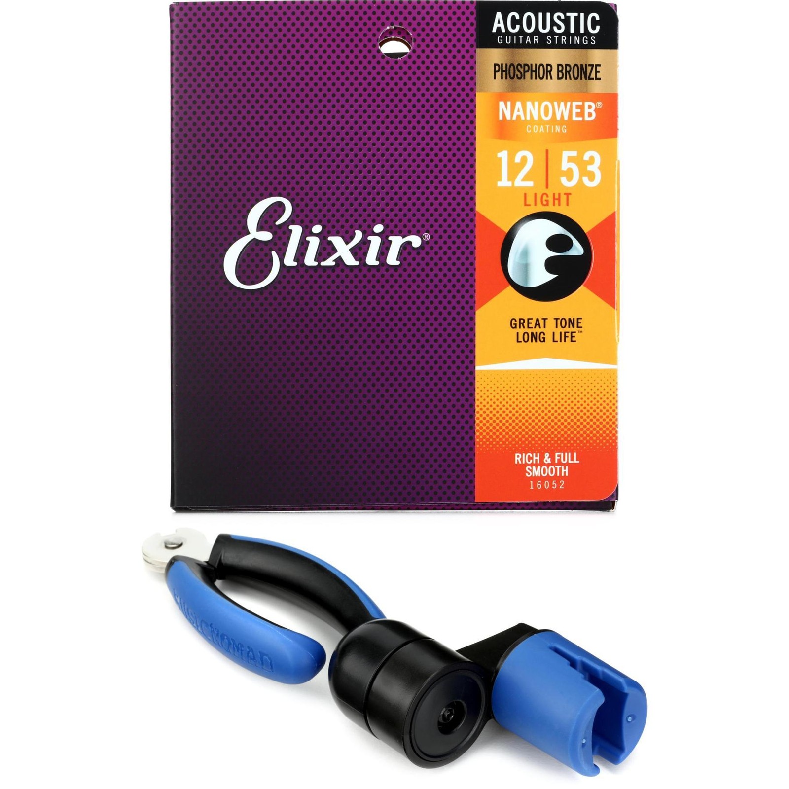 Elixir Strings 16052 Струны для акустической гитары из люминофорной бронзы Nanoweb со струной 5590₽