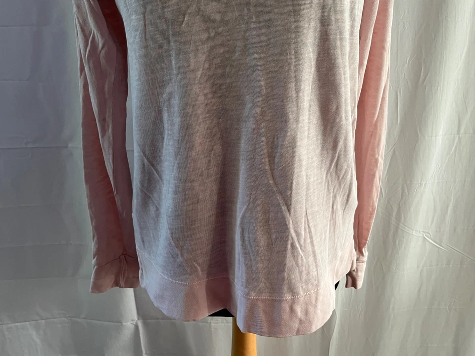 Espléndido Rosa Camiseta Manga Larga Talla M Cuello Redondo Algodón Mujer Foto 3 de 4