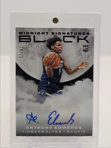 ANTHONY EDWARDS 2020-21 PANINI BLACK MIDNIGHT TIMBERWOLVES RC AUTO /25 Q0441