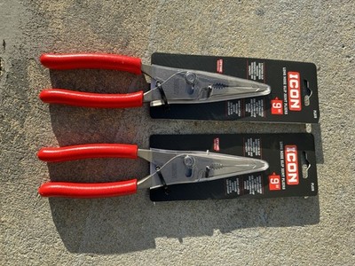 TWO Pairs * ICON 9 Inch Long Needle Nose Slip Joint Adjust Pliers