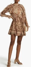 Zimmermann Candescent Waterfall Dress Size 2 AU 12 Mixed Paisley BNWT RRP $995.