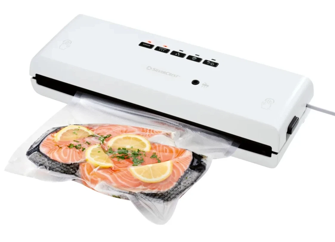 Silvercrest Vacuum Sealer + 3m Roll & Adaptors Wet & Dry Seals Function White 🆕