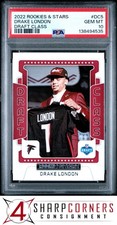 2022 PANINI ROOKIES & STARS DRAFT CLASS #DC5 DRAKE LONDON RC POP 4 PSA 10
