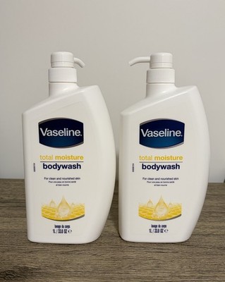 2x Vaseline Total Moisture Body Wash 33.8 fl oz Pump Bottles NEW 