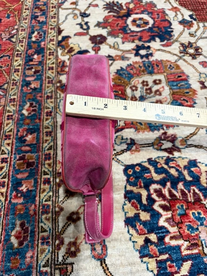 Bolso de Hombro Demi Vintage Y2K Coach Signature Rosa Gamuza Lona Foto 4 de 4
