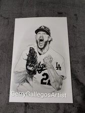 Clayton Kershaw L.A. Dodgers 12x18 Portrait Print