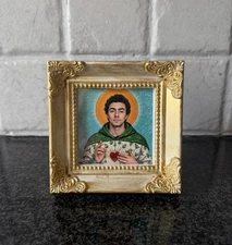 St. Luigi Saint Luigi Mangione Print Hand Painted Antique Style Frame Choose ...