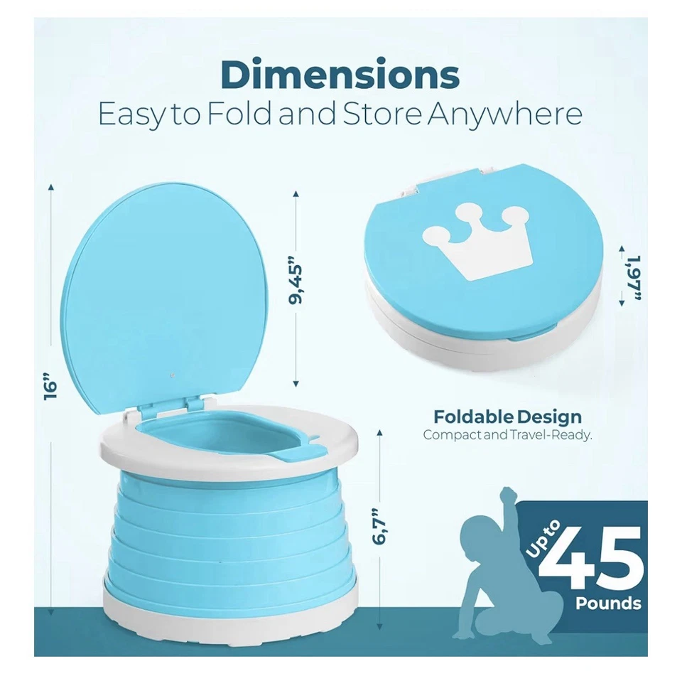 Orinal portátil, entrenamiento para ir al baño de viaje para niños, plegable Foto 2 de 4