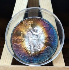 Onza Libertad 1984 Mexico Toned Silver Coin 1 Oz Fine Silver