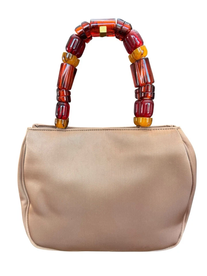 Bolso de mano con logotipo GIVENCHY asa de cuentas marfil Foto 2 de 4