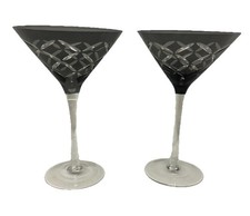 Gray Cut To Clear Martini Glasses 7 Harlequin...