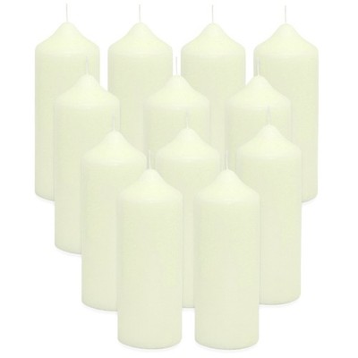 12 Stück Wenzel Stumpenkerzen 160x60mm Kaminkerzen Spitzkopf Kerze - Elfenbein