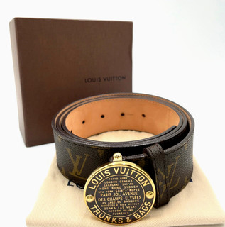 Louis Vuitton Trunks & Bags Belt GD 100/40 With Round Medal Buckle W/B DD050191