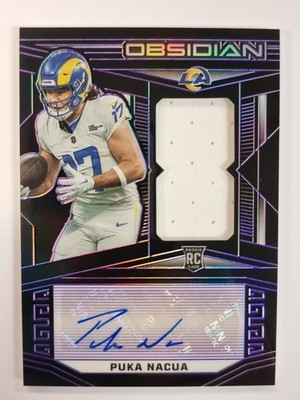 2023 Panini Obsidian - Rookie Jersey Autographs Puka Nacua #216 /75  AU, MEM, RC