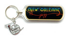 Vintage New Orleans "Jazz" Music French Horn Charm Keychain Keyring — photo 1