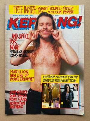 METALLICA KERRANG NO.230 MAGAZINE MARCH 1989 - JAMES HETFIELD Cover with more in