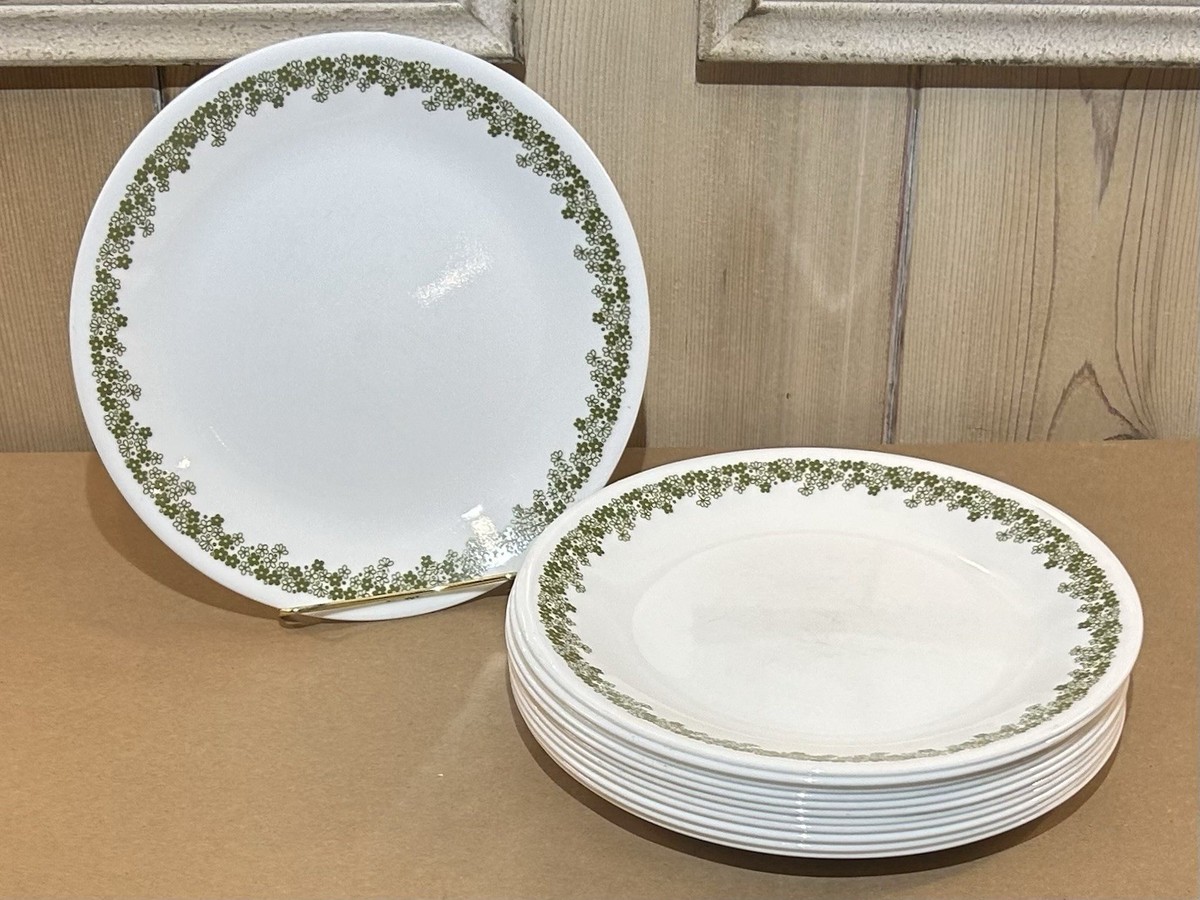 Set of 8 VINTAGE Corelle Spring Blossom Green Crazy Daisy 8½