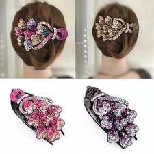 Fashion Hairpin Rhinestone Large Duckbill Clip Banquet HairClip Headwear Updo