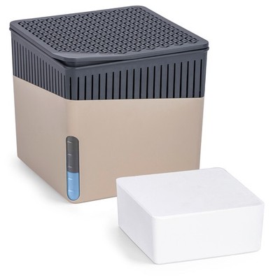 WENKO Raum Entfeuchter Cube 1000 g Luft Box Auto Keller Bad Räume Granulat beige