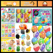 Colorful Bath Bombs for Kids - 12pcs Surprise Toys Inside, Fizzy Bubble Bath, Pe