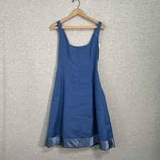 J.Crew Dress Womens 4 Blue Fit and Flare Midi Scoop Neck Satin Hem NWT 71426