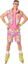 Adults Barbie Movie Pink Yellow Skating Ken Costume - Extra Large 46-48 New