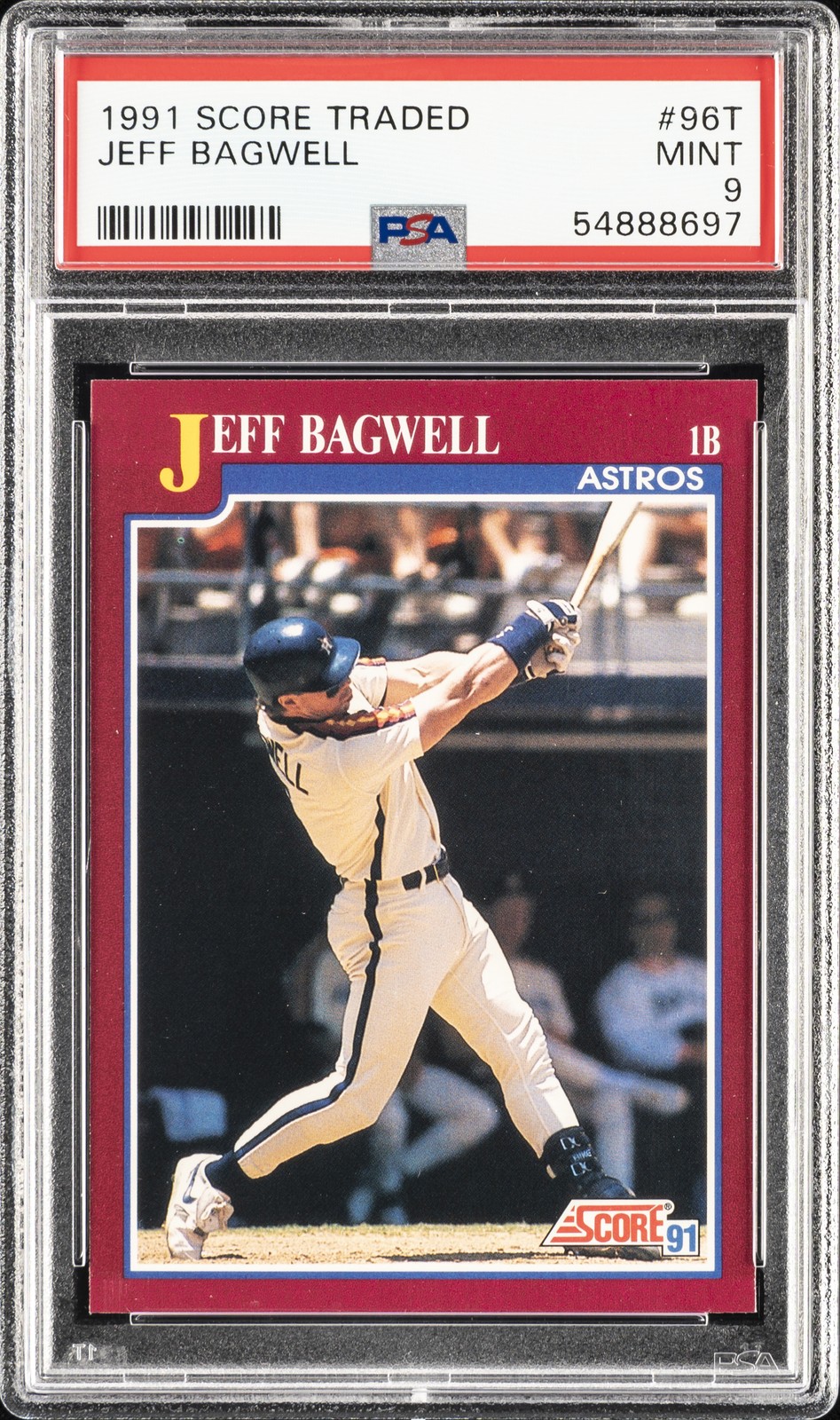 1991 SCORE TRADED #96T JEFF BAGWELL ROOKIE RC PSA 9