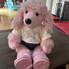 Build A Bear BAB Pink Poodle Dog Plush With BAB Shirt Shorts Belt And Shoes