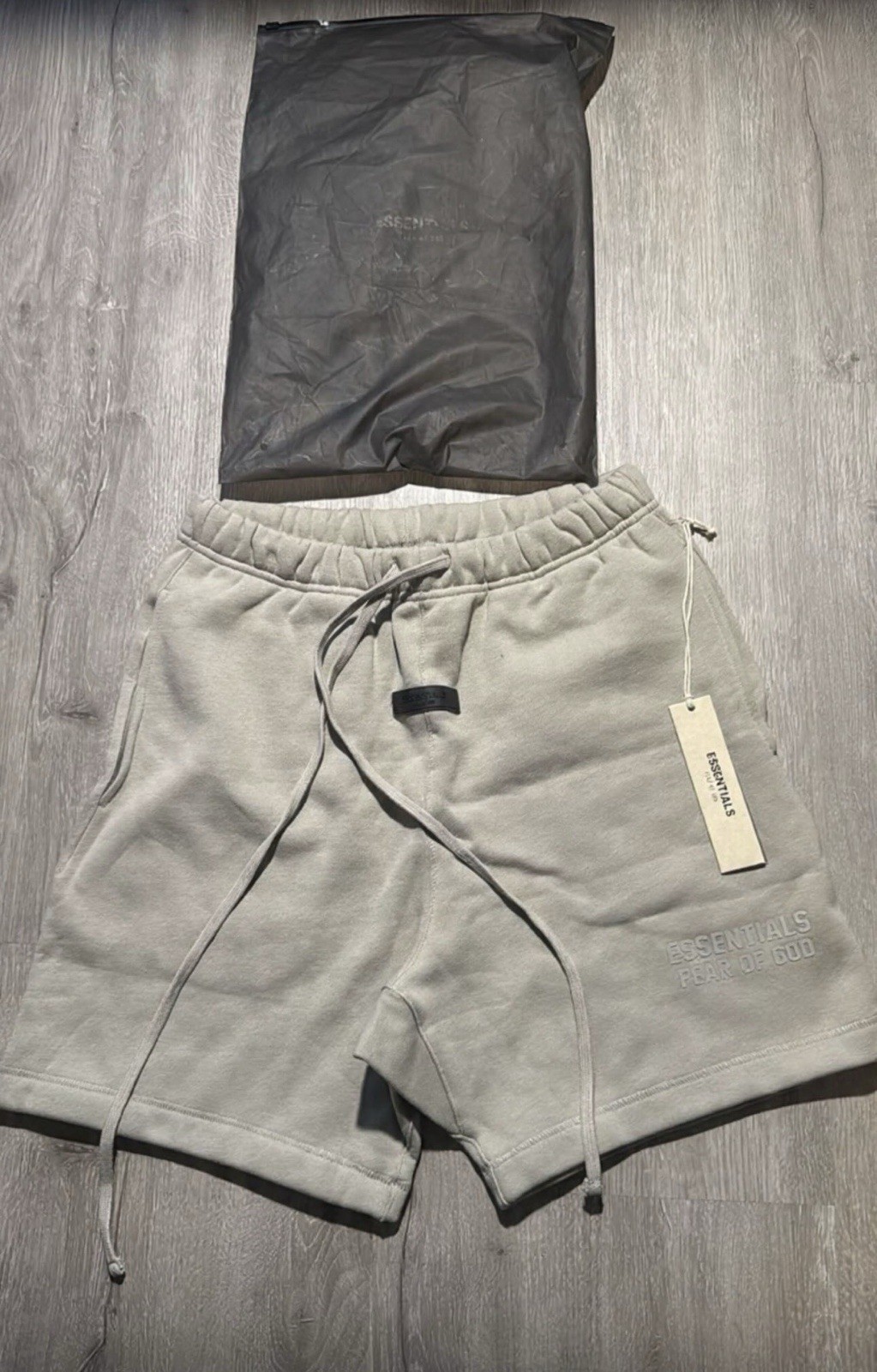 Fear of God Essentials Men's Beige Athletic Shorts S Adjustable Waist Drawstring