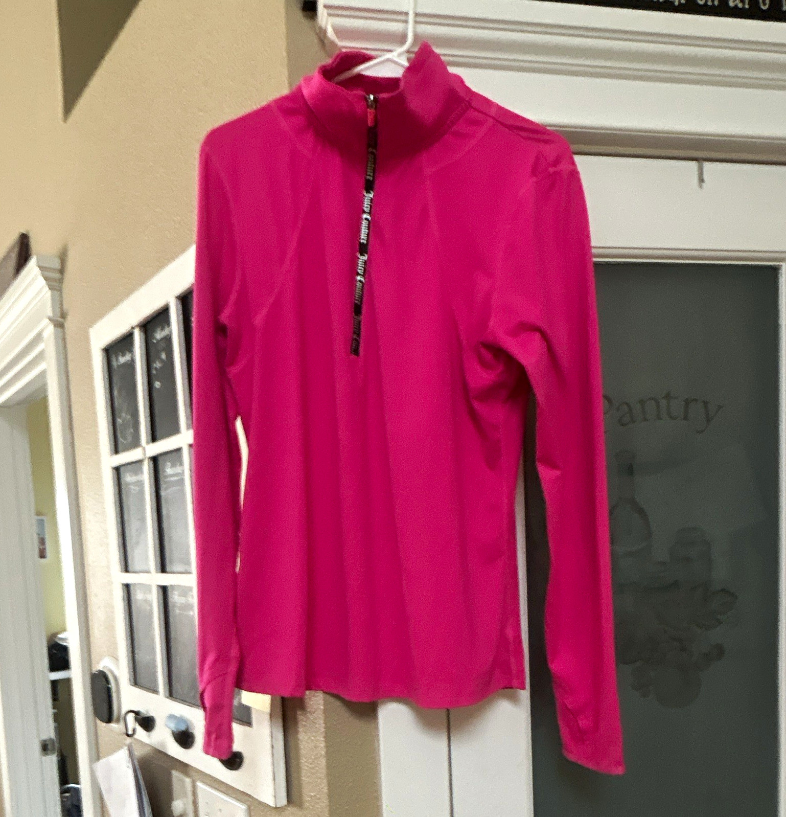 Juicy Couture Women’s Pink 1/4 Zip Long Sleeve Size L