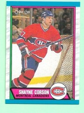 (1) SHAYNE CORSON 1989-90 O-PEE-CHEE # 248 CANADIENS ROOKIE NM+ CARD (N2449). rookie card picture