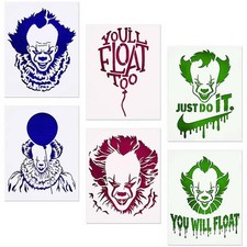 Pennywise Clown Stencil   Scary Ghost   Fall Halloween Haunted Zombie - 10 mil
