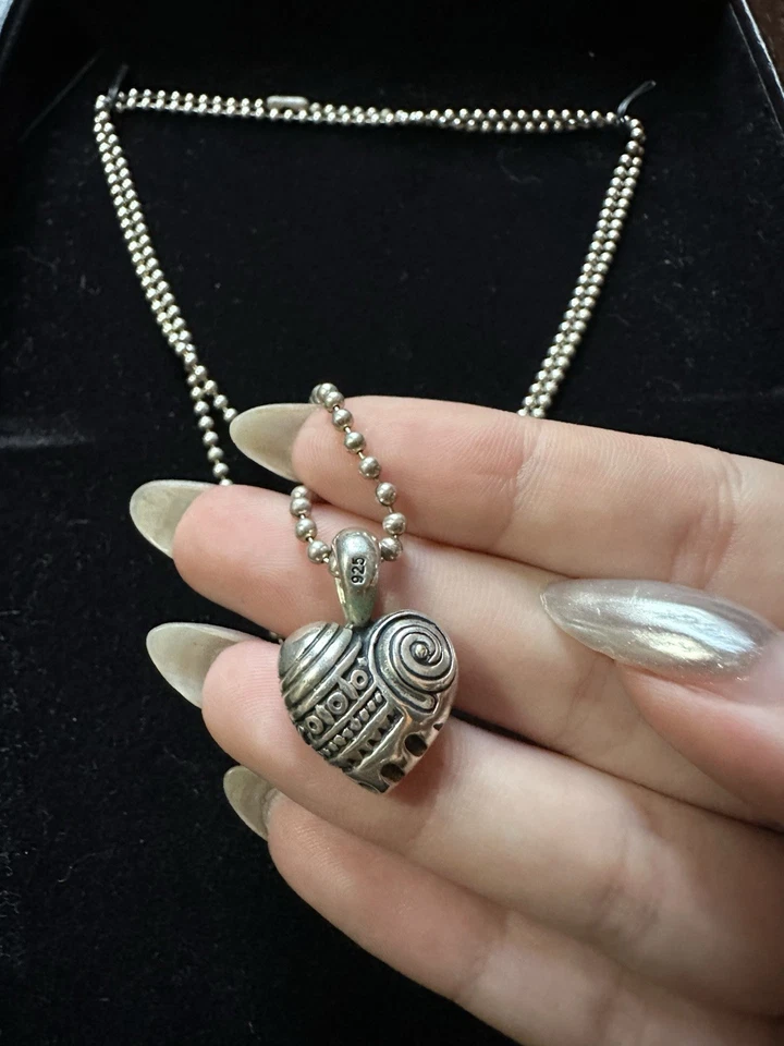 "Collar de plata de ley 925 corazones de Lagos corazón de Filadelfia 34""" Foto 3 de 4