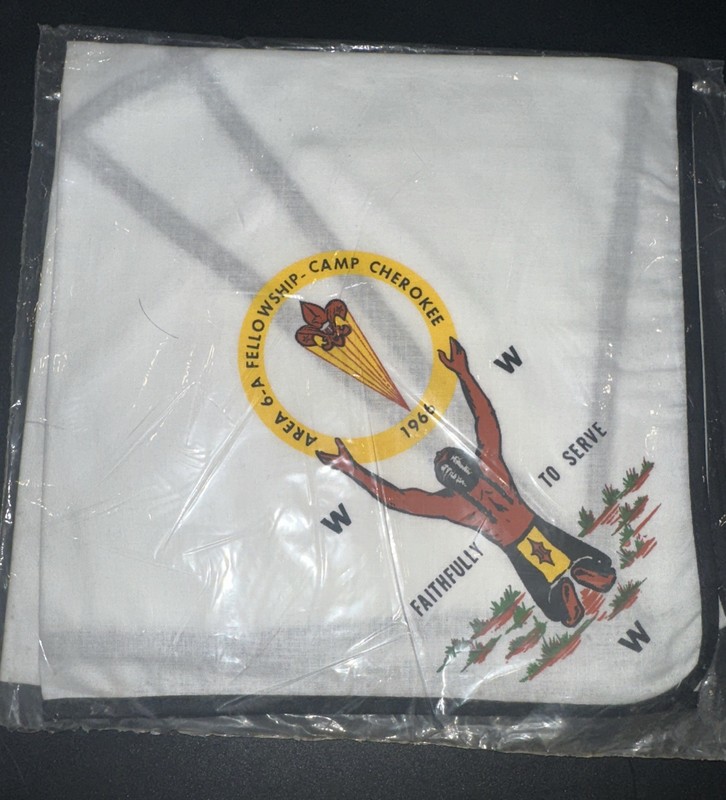 1966 OA North Carolina Area 6A Fellowship Neckerchief Tslagi 163, Camp Cherokee
