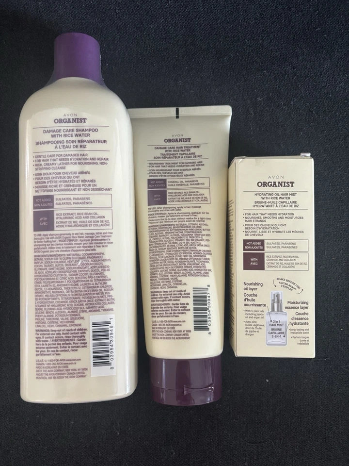 🎍 Avon Organist Rice Water Hair Repair Trio – Shampoo + Treatment + Hair... - Image 2 of 4