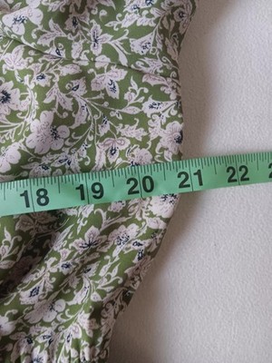 Arula Dress Womens 1X Green Floral Smocked Maxi Puff Sleeve Sundress V Neck  | eBay