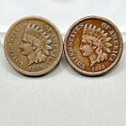 1859 & 1860 Indian Head Cent VF - Lot of 2 Nice Coins