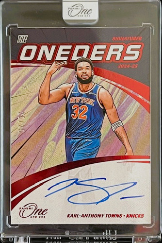 25/25 ~ 1/1 2024-25 Panini One And One Karl-Anthony Towns Oneders Auto [Knicks]