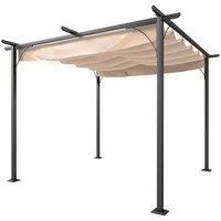 Outsunny Outdoor Pergola Gazebo Porch Awning Retractable Canopy Refurbished