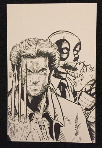 Deadpool Wolverine Lethal Weapon X MARVEL McJunkin 11x17 Original Art 2026 SALE!