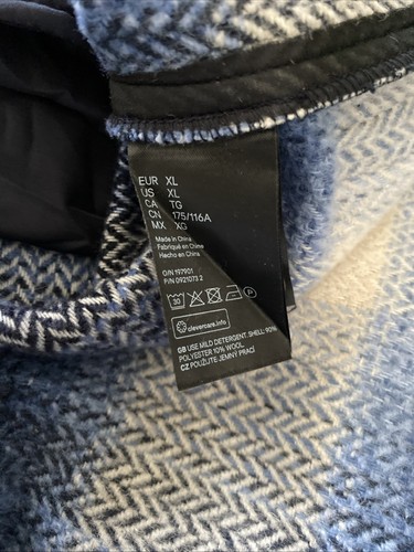H&M OVERSIZED BLUE Plaid Long JACKET /COAT Blogger SHACKET SZ XL NEW - Picture 9 of 10