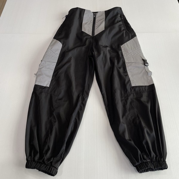 Poster Girl Rave Pants Size L Black & Grey  Front Zip,  Pockets