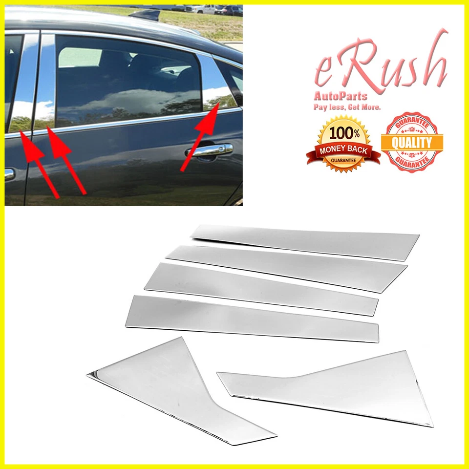 Se adapta a Chevrolet Malibu 2016-2020 6 piezas pilar de puerta cromado + cubiertas de manija con 4 SMK Foto 2 de 2