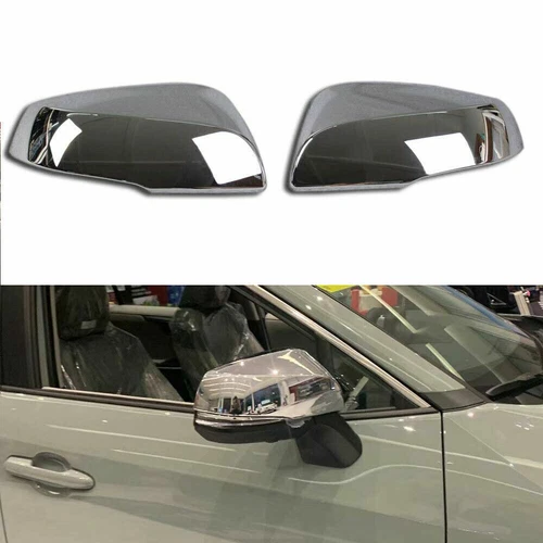 Pair ABS Chrome For 2019-2022 Toyota RAV4 Side Door Mirror Cover Cap Trim Silver
