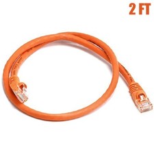 2FT Cat6 RJ45 Ethernet LAN Network UTP Patch Cable Copper Wire Gold 24AWG Orange