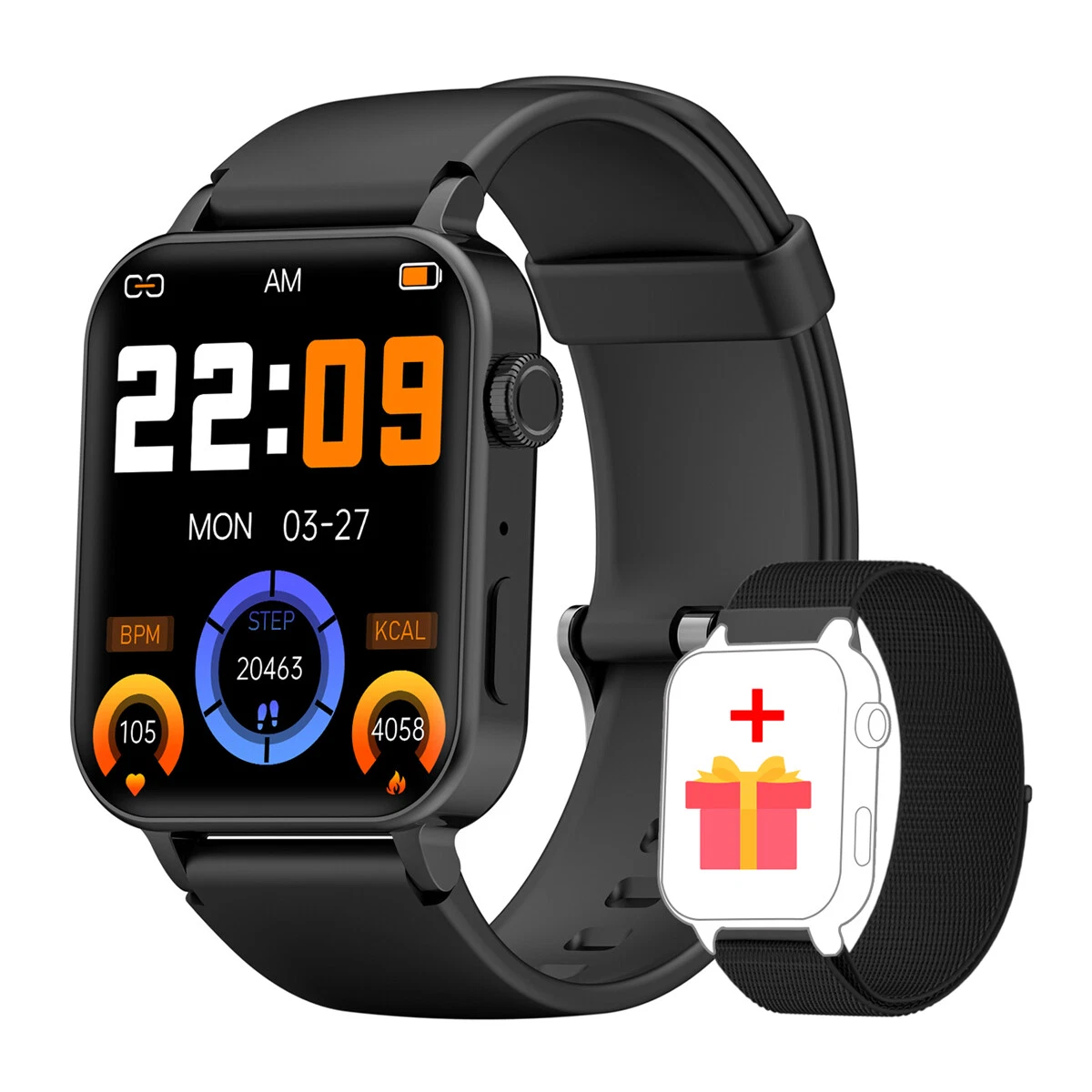 Blackview Smart Watch for Android and iPhone,IP68 Waterproof,with Bluetooth  Call(Answer/Make Calls) for Women Men 1.83 HD Screen Fitness Watch with