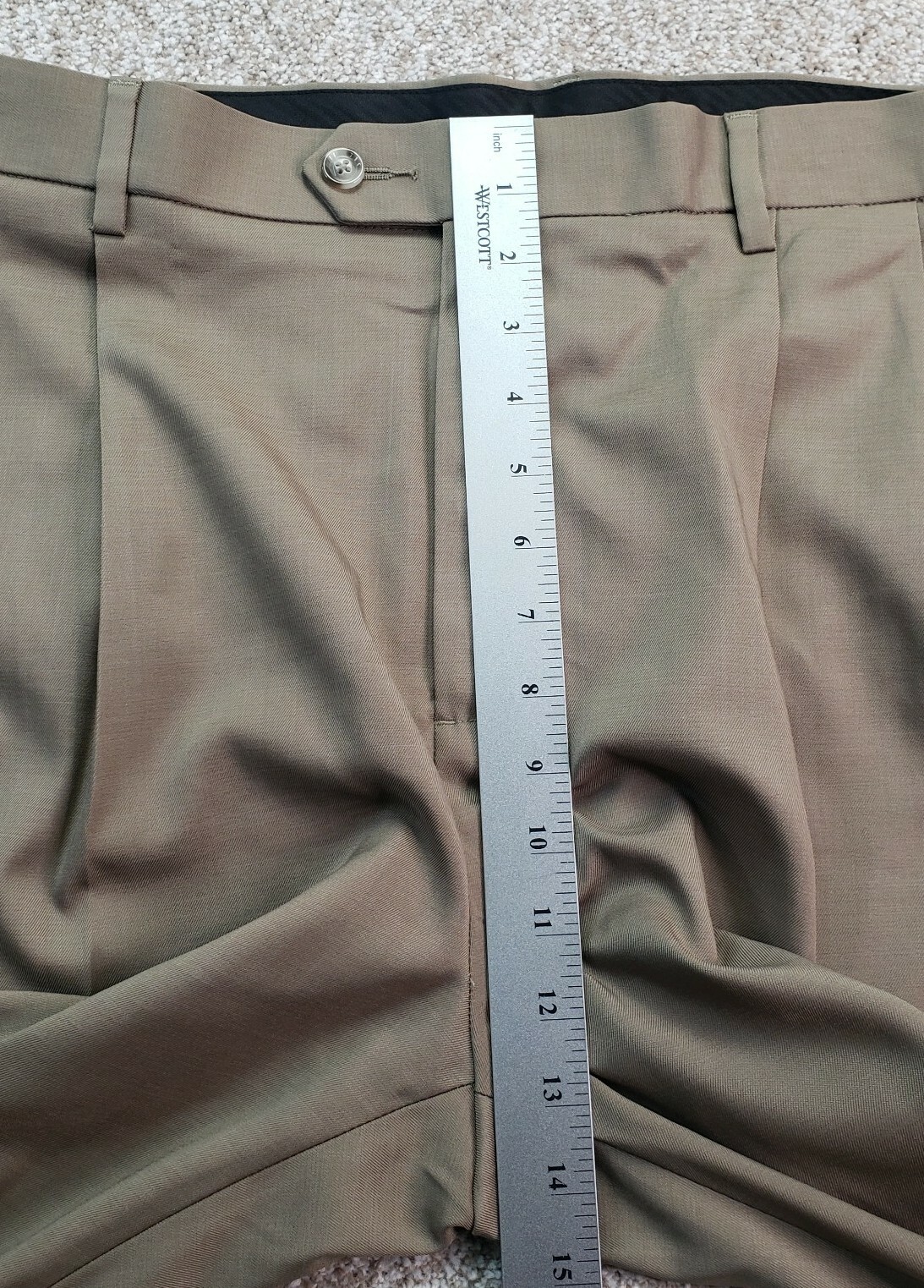 NEW Savane 40x36 Mens Crosshatch Dress Pants Pleated Cuffed Dark Patina