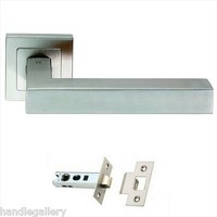 Modern Internal Door Handles 8 Pairs Pack Square Rose Brushed Satin Chrome Latch Modern Internal Door Handles 8 Pairs Pack Square Rose Brushed Satin Chrome Latch