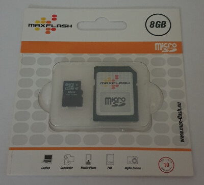 8GB microSDHC MAXFLASH Speicherkarte micro SDHC Karte 8 GB Memory Card SD *NEU*